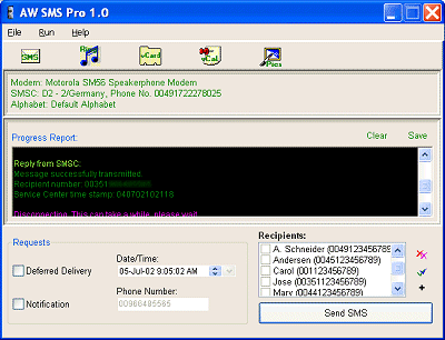 Atelier Web SMS Pro Screenshot